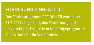 Förderung von Wärmepumpen-Boilern, Offizielles Statement von Effiboiler